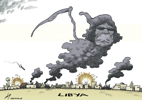 Cartoon: Kadhafi is not dead (medium) by rodrigo tagged libya,violence,combats,army,muammar,gaddafi,tripoli,benghazi