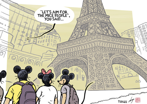 Cartoon: MICE tourism (medium) by rodrigo tagged meetings,incentives,conferences,events,mice,tourism,paris,parisian,eiffel,tower