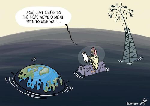 Cartoon: Petrodox (medium) by rodrigo tagged cop28,dubai,fossil,fuels,petrostate,uae,activists,countries,un,unitednations,climate,summit,conference,oil,gas,industry,international,politics,world,environment