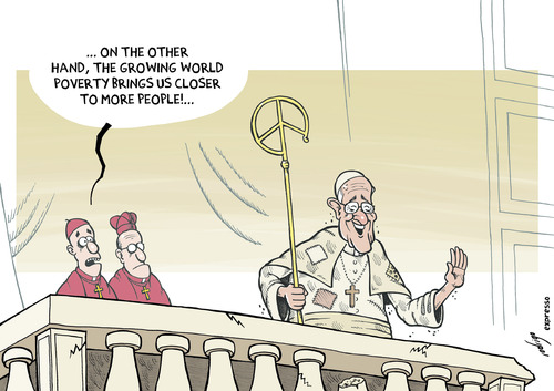 Cartoon: Pope Francis the poor (medium) by rodrigo tagged pope,francis,vatican,catholic,church,religion,poor,poverty