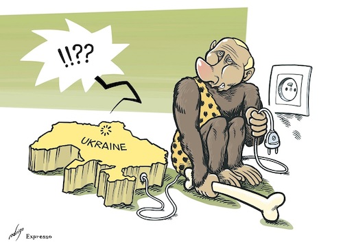 Cartoon: Power move (medium) by rodrigo tagged ukraine,russia,putin,electricity,power,grid,attacks,moscow,kiev,government,ukrainians,russian,barrages,war,missile,military,occupation,invasion,politics,zelensky,international,europe,society,economy,energy,people