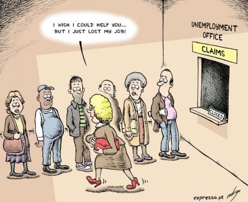 Cartoon: The firing epidemic (medium) by rodrigo tagged unemployment,work,society,economy,editorial,cartoon
