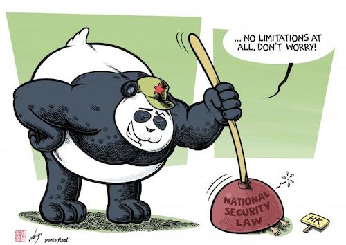 Cartoon: The new law sucks! (medium) by rodrigo tagged hong,kong,macau,china,beijing,protest,law,politics,international,freedom,xi,jinping,democracy,riot,military,police