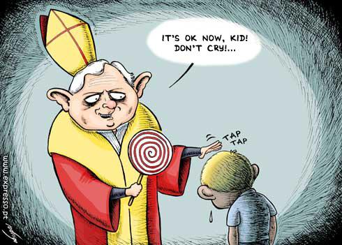 Cartoon: The sweet penitence (medium) by rodrigo tagged pope,catholic,church,priests,pedophilia,children,religion
