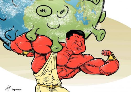 Cartoon: Titanic power (medium) by rodrigo tagged china,covid19,coronavirus,pandemic,international,politics,economy,health,world,global,trade,capitalism,democracy,xijinping