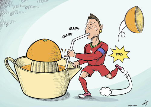 Cartoon: Vitamin CR7 (medium) by rodrigo tagged euro,2012,portugal,football,poland,ukraine,soccer,tv,cristiano,ronaldo,holland,netherlands