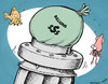 Cartoon: BP caps leaking oil well (small) by rodrigo tagged bp,gulf,mexico,us,usa,united,states,oil,spill,well,disaster