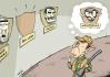 Cartoon: Bush and his hunting trophies (small) by rodrigo tagged bush ahmadinejad bin laden terror war international politics