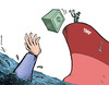 Cartoon: Drowning economies (small) by rodrigo tagged world economy crisis imf international hungary portugal spain greece ireland