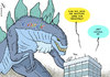 Cartoon: Googlezilla (small) by rodrigo tagged google,technology,internet,monopoly,market,economy,business,search,engine,yahoo