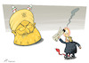 Cartoon: Iranukes (small) by rodrigo tagged iran nuclear power plant bomb us hassan rouhani donald trump warfare hbomb