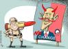 Cartoon: McCain uses lipstick weapon (small) by rodrigo tagged mccain obama palin presidential elections usa politics