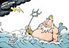 Cartoon: Neptunyahu (small) by rodrigo tagged benjamin,netanyahu,gaza,flotilla,israel,palestine,jew,muslim,arab,terror