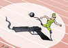 Cartoon: Pistolius (small) by rodrigo tagged south,africa,oscar,pistorius,athlete,olympic,homicide,jail,prison,murder