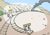 Cartoon: Railway strike (small) by rodrigo tagged railway strike train transport public db delay