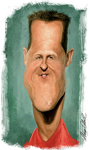 Cartoon: Michael Schumacher (medium) by alvarocabral tagged caricature