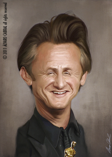 Cartoon: Sean penn (medium) by alvarocabral tagged caricature