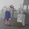 Cartoon: Amerika und die Wahl... (small) by Rainer Demattio tagged amerika,clinton,donald,trump,friedhof,grabstein,kreuz,präsident,sieg,tot,trauer,unkle,sam,usa,wahl,wahlkampf