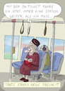 Cartoon: Neun Euro Ticket - Neue Freiheit (small) by Rainer Demattio tagged neun,euro,ticket,bahn,fahren,umwelt,umweltschutz,verkehr,zug,mobilität,freiheit,alter,oma