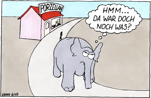 Cartoon: Elefant (medium) by Yavou tagged porzellan,laden,shop,elefant,tier,tiere,kaputt