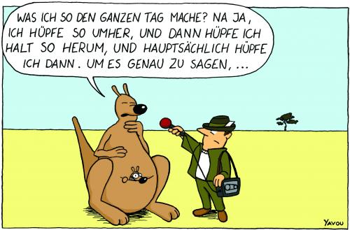 Cartoon: Interview (medium) by Yavou tagged känguru,känguruh,kangaroo,interview,reporter,news,yavou,cartoon,kartunz,beuteltier,hüpfen,journalism,media,medien,presse,journalist,berichterstatter,australia,australien,känguru,tier,tiere,freizeit,interview,natur,reporter