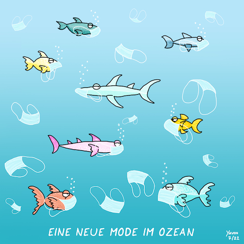 Cartoon: Mode (medium) by Yavou tagged umwelt,seefische,fische,ozean,mode,masken,maskenpflicht,pandemie,covid19,corona,umweltverschmutzung,muell,meer,meerestiere,umwelt,seefische,fische,ozean,mode,masken,maskenpflicht,pandemie,covid19,corona,umweltverschmutzung,muell,meer,meerestiere