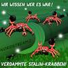 Cartoon: Beweis! (small) by Yavou tagged krustentiere,meer,krabben,stalin,stalinkrabben,meerestiere,nordstream,zwei,terroranschlag,sabotage,pipeline,ostsee,erdgas,gas,energie,krebse