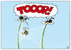 Cartoon: TOOOR! (small) by Yavou tagged flowers insekten tor fussball spinne blumen hummel biene gefangen fly spider net netz spinnennetz spiders web araignee ragno arana örümcek agi teia de aranha yavou cartoon fiore flor fleur bee ari abeilles kartunz abelha