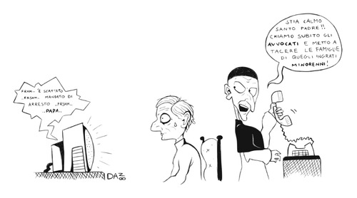 Cartoon: interferenze fatali (medium) by dan8 tagged satira,politica,religione,papa