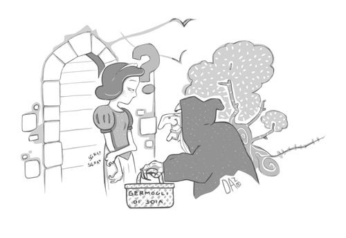 Cartoon: la scelta di biancaneve (medium) by dan8 tagged pandemia,attualita,fiabe,biancaneve,grimilde