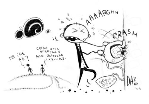 Cartoon: sciopero virtuale (medium) by dan8 tagged comics,italian,fumetti,cartoon