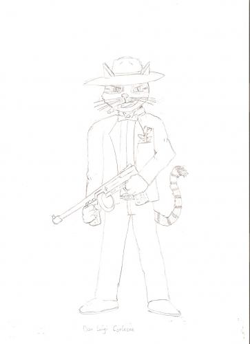 Cartoon: Don Luigi Corleone (medium) by bauerfreshskco tagged mafia,mafiosi,cat,luigi,kater