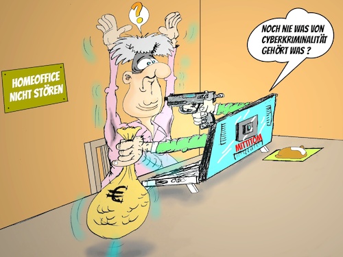 Cartoon: Cyberkriminalität (medium) by Mittitom tagged computer,cyberspace,betrug,krimminalität