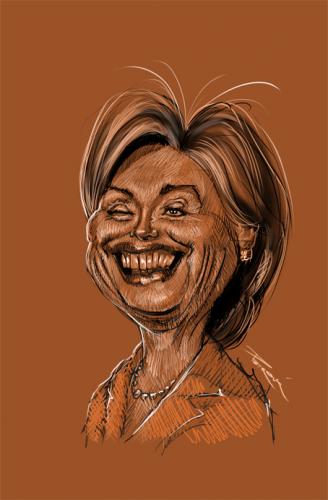 Cartoon: Hillary Clinton (medium) by sinisap tagged caricature