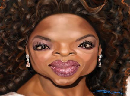 Cartoon: Oprah (medium) by sinisap tagged caricature
