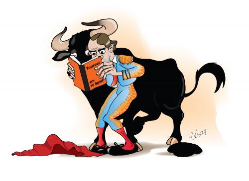 Cartoon: Bullfighting in 10 lessons (medium) by besereno tagged bullfighting,tourada