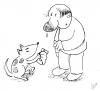 Cartoon: Obrigado - Thank you (small) by besereno tagged dog,cao