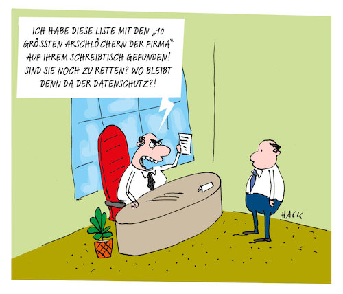 Cartoon: Datenschutz (medium) by ichglaubeshackt tagged dsgvo,datenschutz,persönliche,daten,liste,büro,chef,job,arbeit