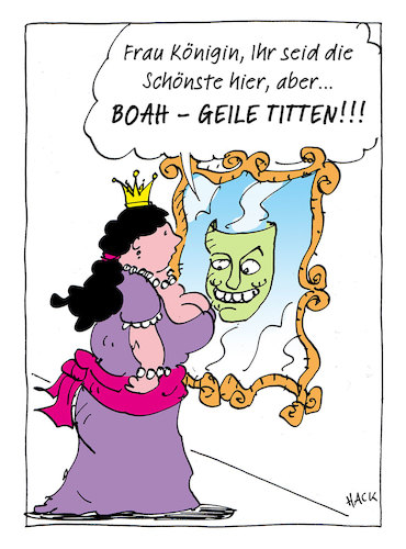 Cartoon: Spieglein Spieglein (medium) by ichglaubeshackt tagged spiegleinspieglein,märchen,schneewittchen,spiegel,titten,spieglein