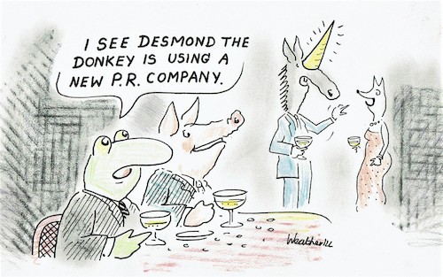 Cartoon: New PR company (medium) by SteveWeatherill tagged pr,unicorns