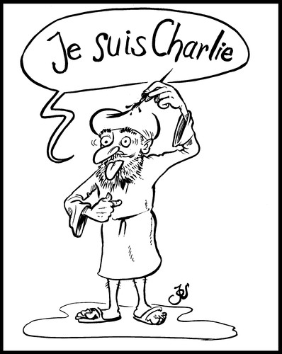 Cartoon: Je suis Charlie (medium) by KritzelJo tagged charlie,suis,je