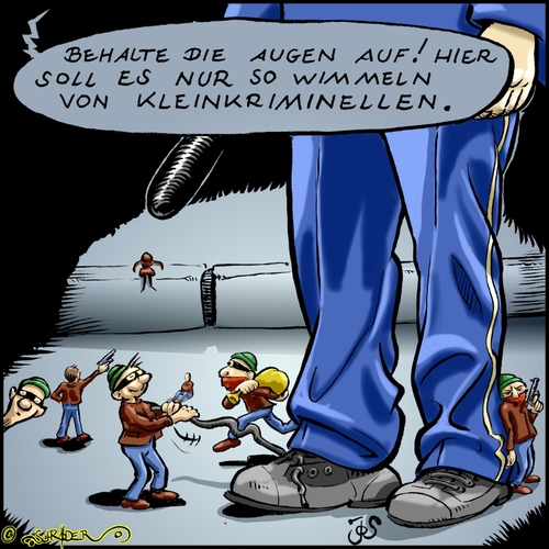 Cartoon: Mein erster Tatort - Cartoon (medium) by KritzelJo tagged kleinkriminelle,tatort,polizei,schnürsenkel