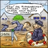 Cartoon: Der Planschbeckentarzan (small) by KritzelJo tagged schwimmer,straßenverkehrsordnung,verkehrsregeln,überflutung,rettungsring,hut