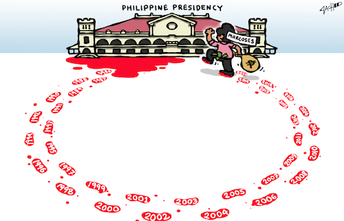 Cartoon: Comeback (medium) by cartoonistzach tagged marcos,election,dictatorship,philippines,marcos,election,dictatorship,philippines