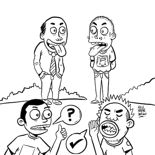 Cartoon: Listen not speaking (medium) by akunapie tagged speak,akunapie,comic,cartoon,doodle,malaysia,awesome,doodict