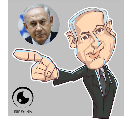 Cartoon: caricature of benjamin netanyahu (medium) by Gamika tagged caricature,of,benjamin,netanyahu,prime,minister,israel