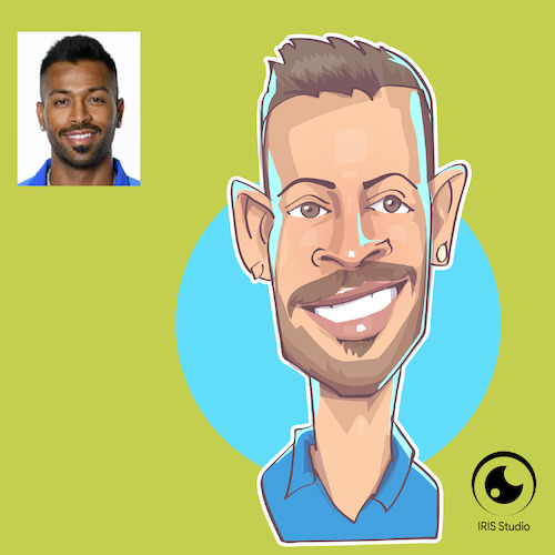 Cartoon: Caricature of Hardik Pandya (medium) by Gamika tagged caricature,of,hardik,pandya