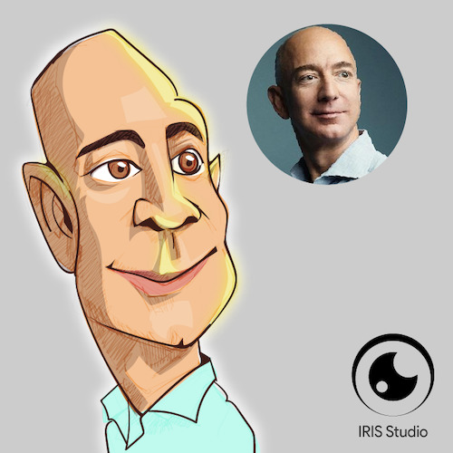 Cartoon: caricature of Jeff Bezos (medium) by Gamika tagged caricature,of,jeff,bezos