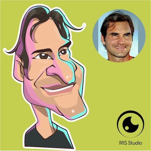 Cartoon: caricature of roger federer (medium) by Gamika tagged caricature,of,roger,federer