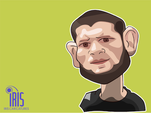 Cartoon: Khabib Nurmagomedov Caricature (medium) by Gamika tagged mma,cartoon,caricature